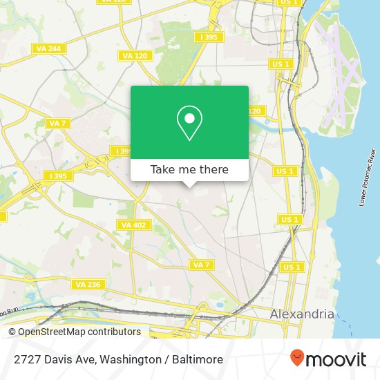 Mapa de 2727 Davis Ave, Alexandria, VA 22302