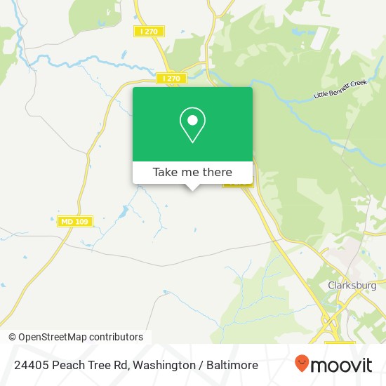 Mapa de 24405 Peach Tree Rd, Clarksburg, MD 20871