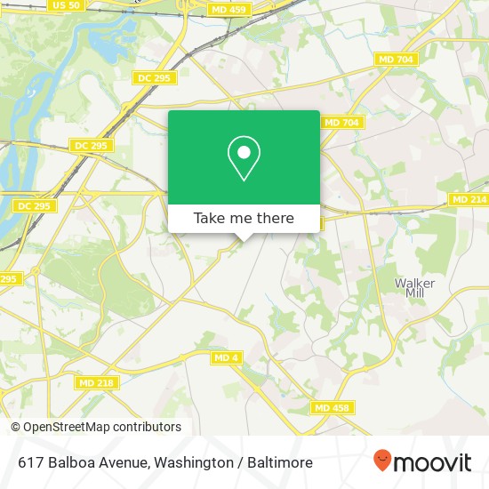 Mapa de 617 Balboa Avenue, 617 Balboa Ave, Capitol Heights, MD 20743, USA