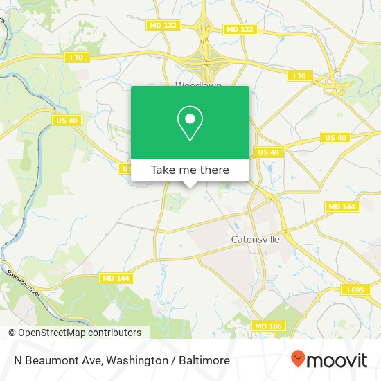 Mapa de N Beaumont Ave, Catonsville, MD 21228