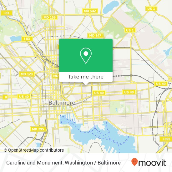 Caroline and Monument, Baltimore, MD 21205 map