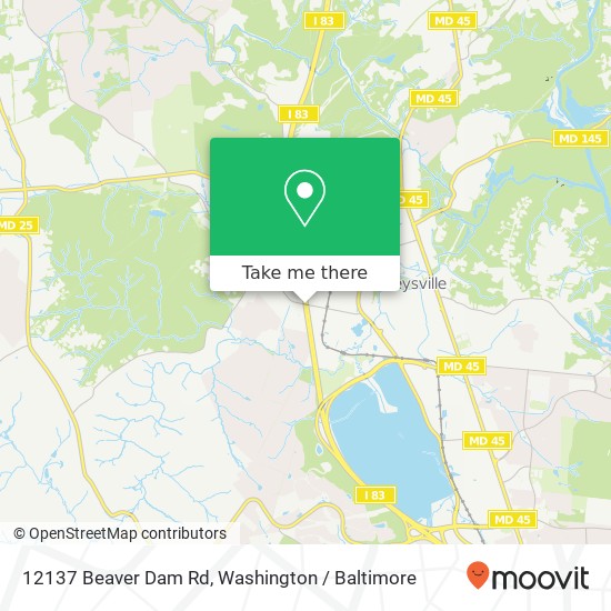 Mapa de 12137 Beaver Dam Rd, Cockeysville, MD 21030