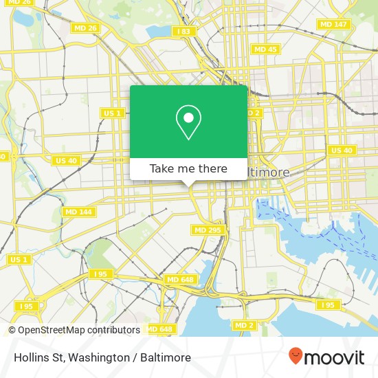 Mapa de Hollins St, Baltimore, MD 21201