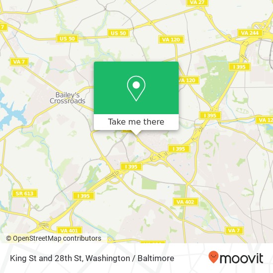 Mapa de King St and 28th St, Alexandria, VA 22302
