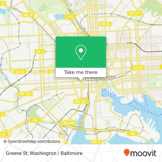 Mapa de Greene St, Baltimore, MD 21201