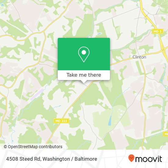 Mapa de 4508 Steed Rd, Clinton, MD 20735