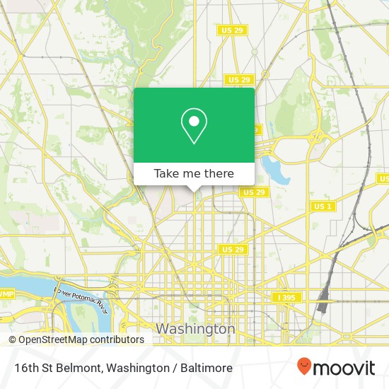 Mapa de 16th St Belmont, Washington, DC 20009