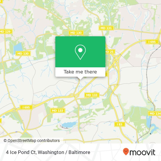 Mapa de 4 Ice Pond Ct, Pikesville, MD 21208