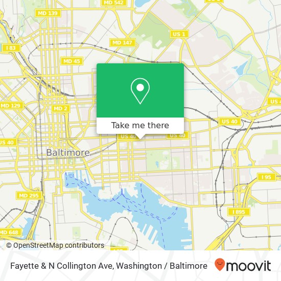 Mapa de Fayette & N Collington Ave, Baltimore, MD 21231