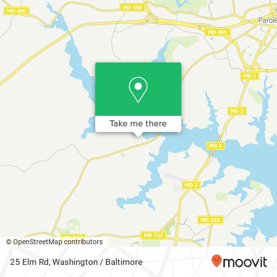 Mapa de 25 Elm Rd, Riva, MD 21140