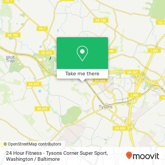 24 Hour Fitness - Tysons Corner Super Sport, 1500 Cornerside Blvd map