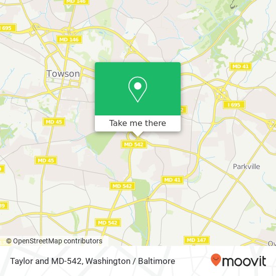 Mapa de Taylor and MD-542, Towson, MD 21286