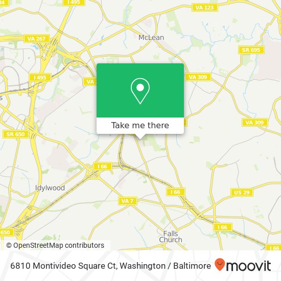 Mapa de 6810 Montivideo Square Ct, Falls Church, VA 22043