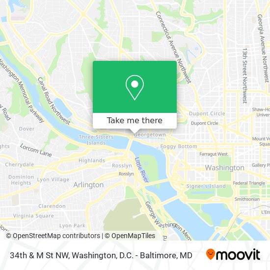 34th & M St NW map