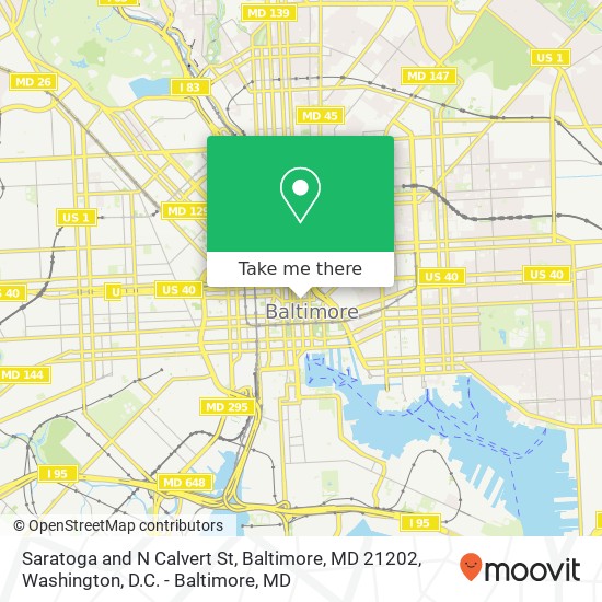 Saratoga and N Calvert St, Baltimore, MD 21202 map