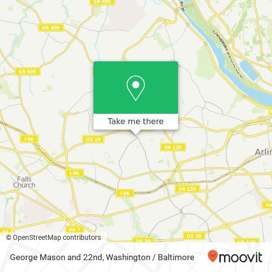 Mapa de George Mason and 22nd, Arlington, VA 22207
