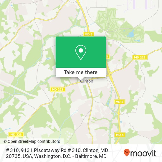 Mapa de # 310, 9131 Piscataway Rd # 310, Clinton, MD 20735, USA