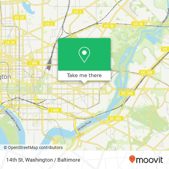 Mapa de 14th St, Washington, DC 20002