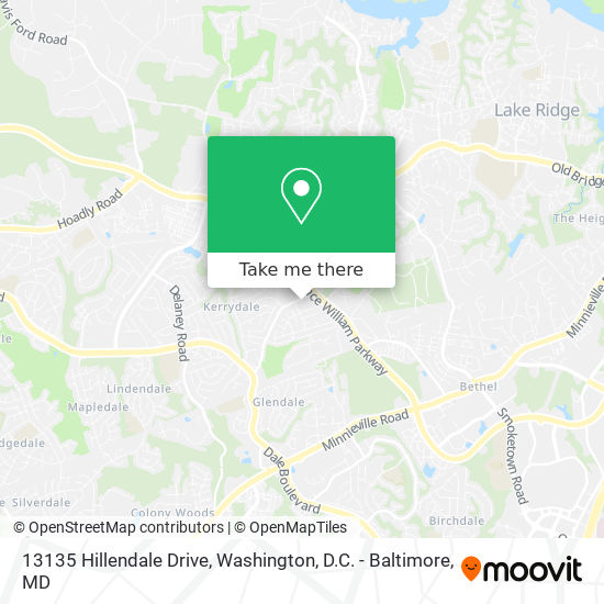 13135 Hillendale Drive map