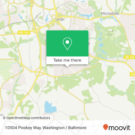 Mapa de 10504 Pookey Way, Upper Marlboro, MD 20774