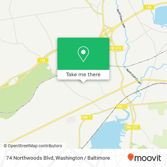 Mapa de 74 Northwoods Blvd, North East, MD 21901