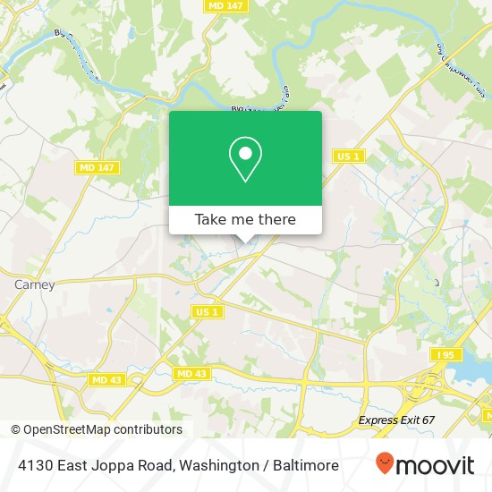 Mapa de 4130 East Joppa Road, 4130 E Joppa Rd, Nottingham, MD 21236, USA