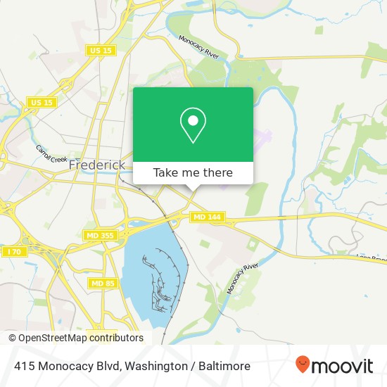 Mapa de 415 Monocacy Blvd, Frederick, MD 21701