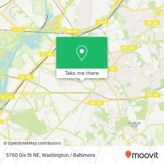 Mapa de 5760 Dix St NE, Washington, DC 20019