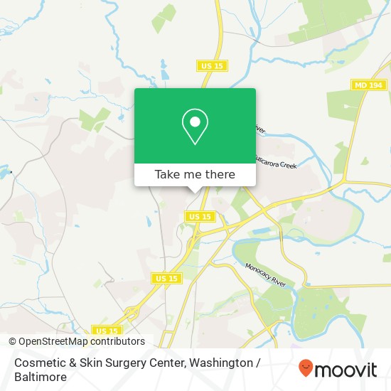 Mapa de Cosmetic & Skin Surgery Center, 63 Thomas Johnson Dr