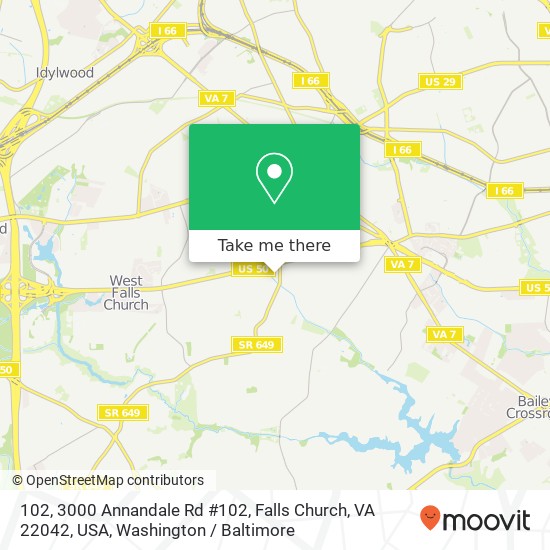 Mapa de 102, 3000 Annandale Rd #102, Falls Church, VA 22042, USA