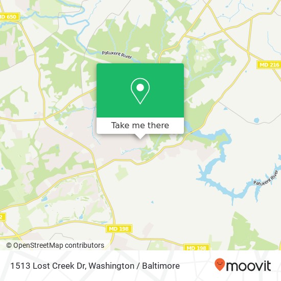 1513 Lost Creek Dr, Ashton, MD 20861 map