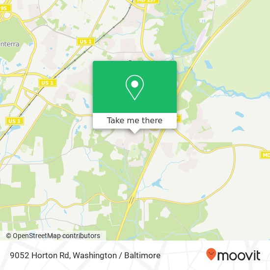 Mapa de 9052 Horton Rd, Laurel, MD 20708