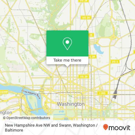 Mapa de New Hampshire Ave NW and Swann, Washington, DC 20009
