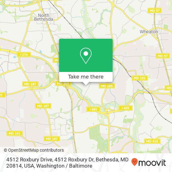 Mapa de 4512 Roxbury Drive, 4512 Roxbury Dr, Bethesda, MD 20814, USA