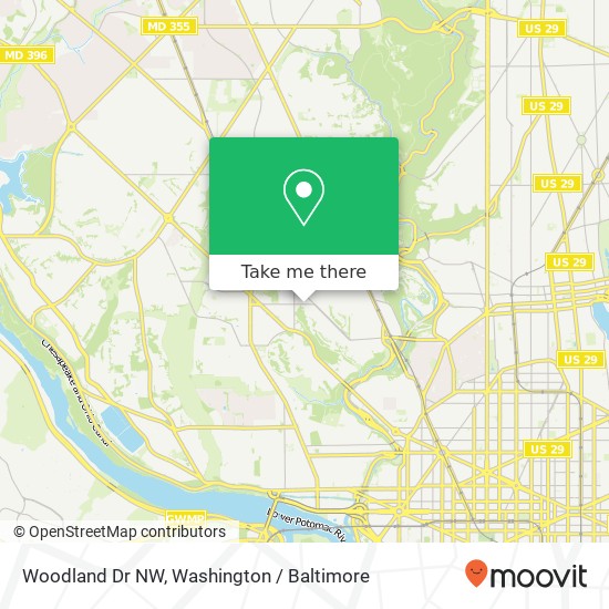 Mapa de Woodland Dr NW, Washington, DC 20008