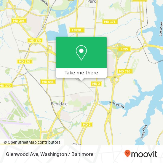 Mapa de Glenwood Ave, Glen Burnie, MD 21061