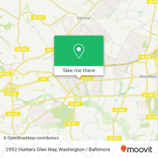 Mapa de 2992 Hunters Glen Way, Fairfax, VA 22031