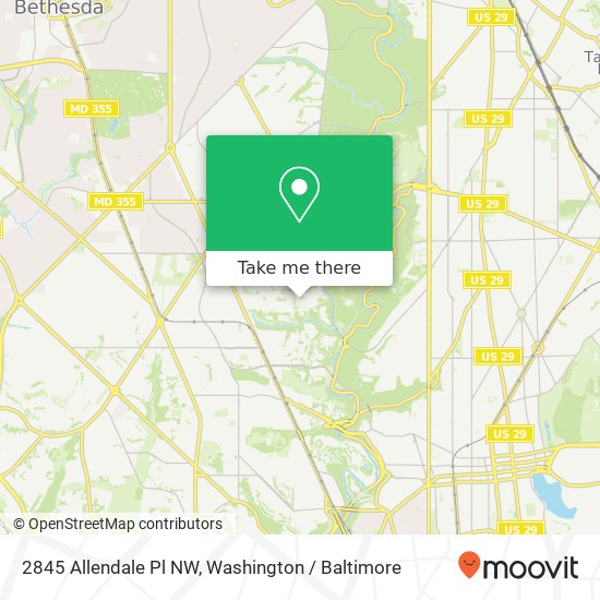 Mapa de 2845 Allendale Pl NW, Washington, DC 20008