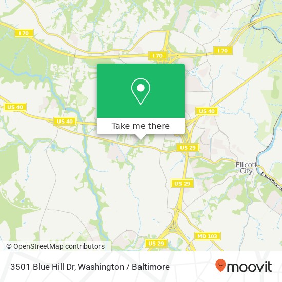 3501 Blue Hill Dr, Ellicott City, MD 21042 map