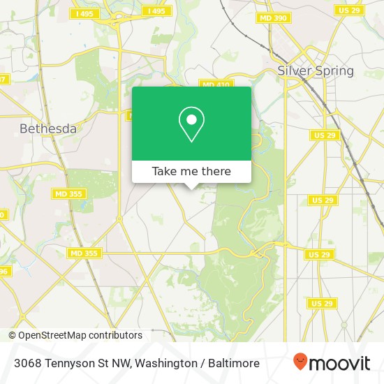 Mapa de 3068 Tennyson St NW, Washington, DC 20015