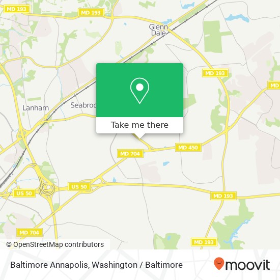 Mapa de Baltimore Annapolis, Lanham, MD 20706