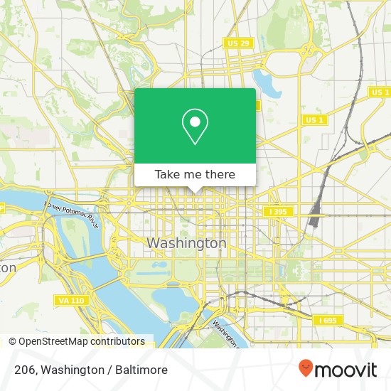 Mapa de 206, 1101 15th St NW #206, Washington, DC 20005, USA