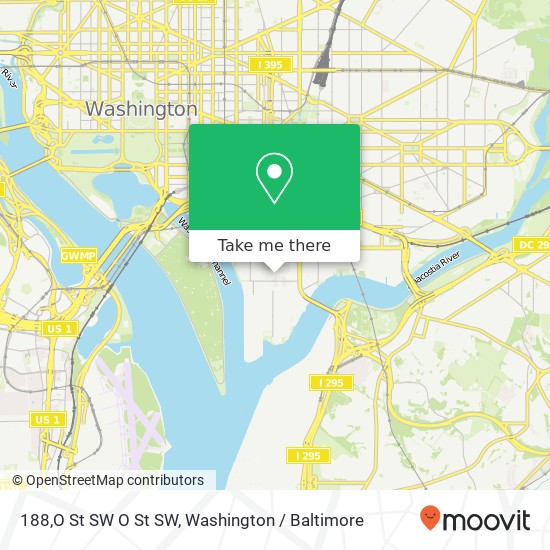 Mapa de 188,O St SW O St SW, Washington, DC 20024