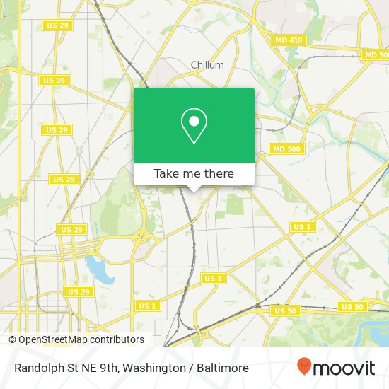 Mapa de Randolph St NE 9th, Washington, DC 20017