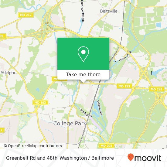 Greenbelt Rd and 48th, College Park, MD 20740 map