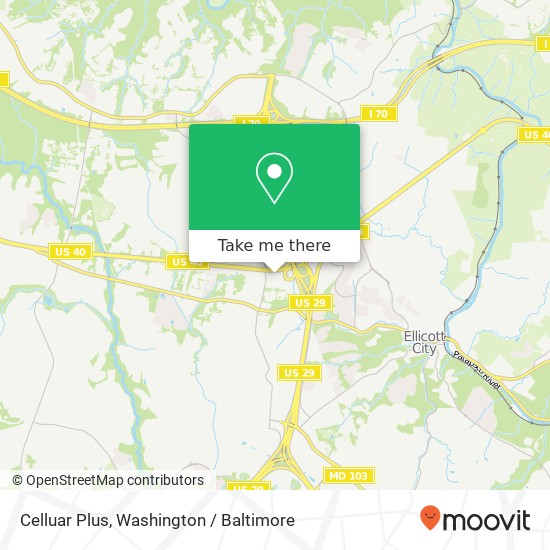 Mapa de Celluar Plus, 9051 Baltimore National Pike