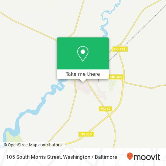 105 South Morris Street, 105 S Morris St, Snow Hill, MD 21863, USA map