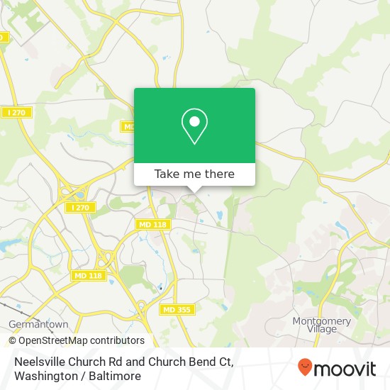 Mapa de Neelsville Church Rd and Church Bend Ct, Germantown, MD 20876
