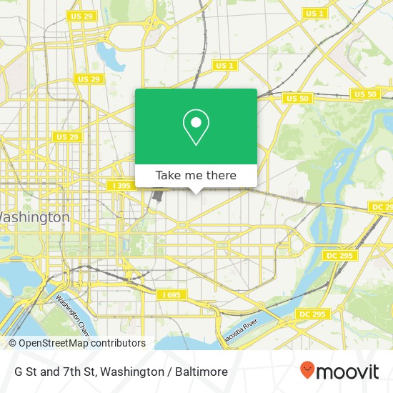 Mapa de G St and 7th St, Washington, DC 20002