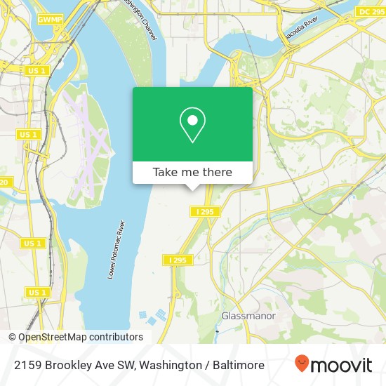 Mapa de 2159 Brookley Ave SW, Washington, DC 20032